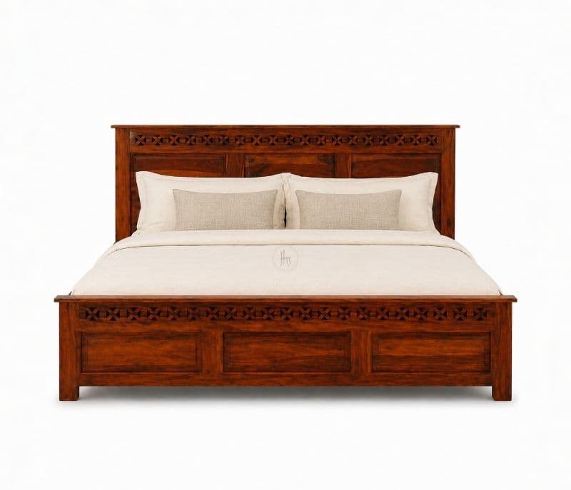 Image 5 for Rudolf Sheesham Wood Hydraulic Storage Premium Solid Sheesham Wood Honey Finish (SCV _PKU)