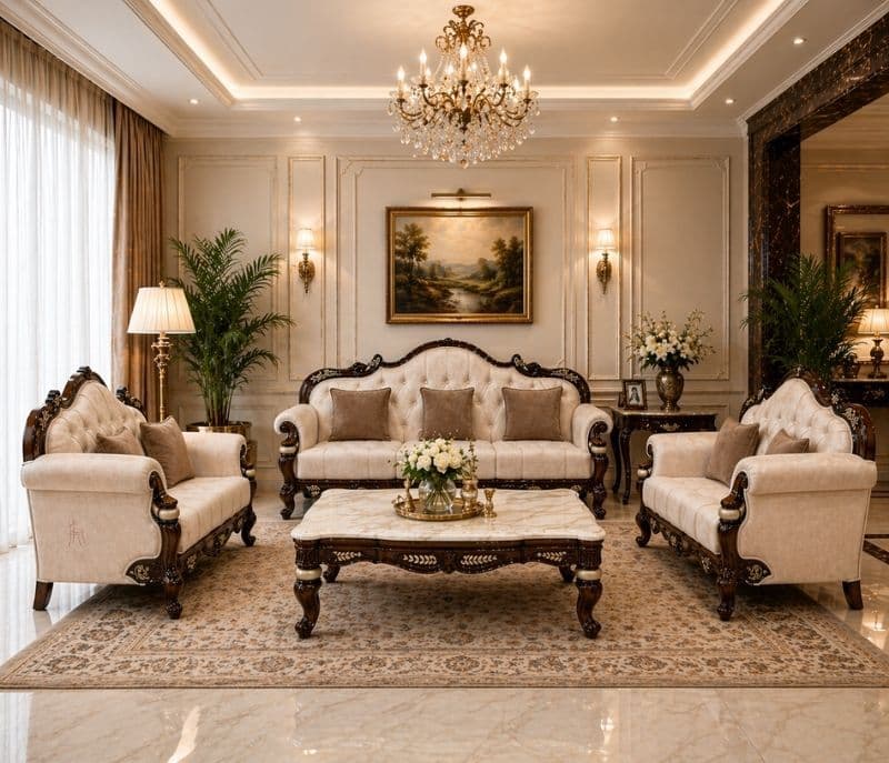 Image 3 for Cairo Carving Sofa Set 3+2+2+CT (RCH SF) (RIC) (OWD)