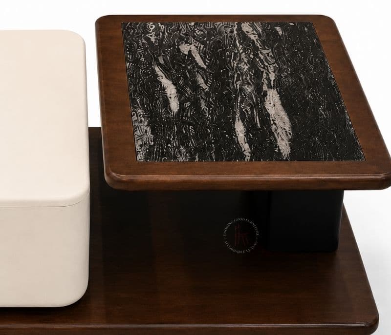 Image 6 for Centre Table F59 Wood & Marble Top (CP)