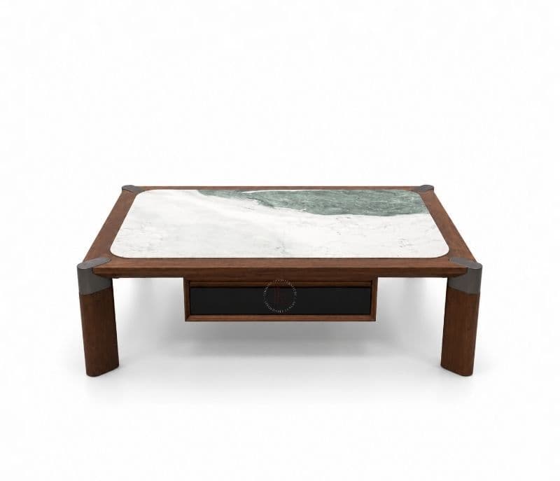 Image 9 for Center Table-C 2501 Set of 2 nos Marble Top Metal Base