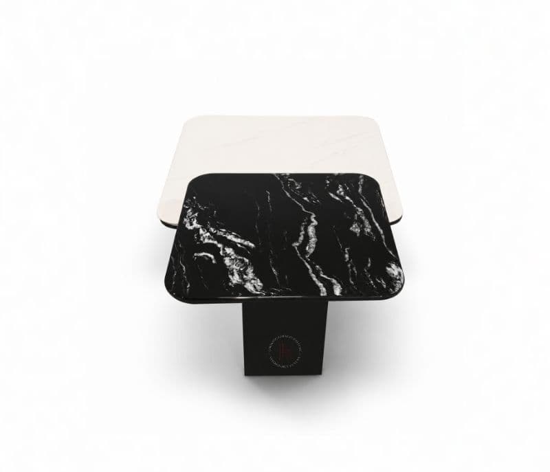 Image 9 for Center Table- 801 Set of 2 nos Marble Top Wooden Base (WH)