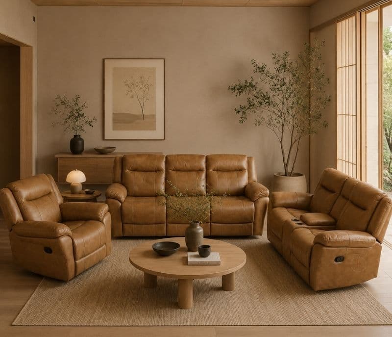 Image 3 for Manwah U70732M Manual Recliner 3+2+1 Seater Body Touch Pure Leather