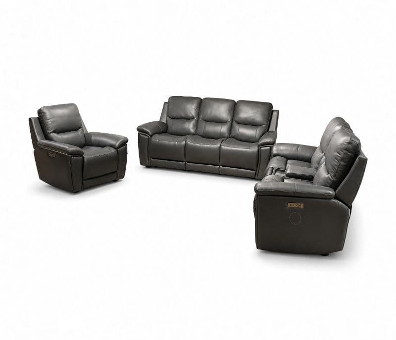 Image 3 for Manwah U71191M 3+2+1 Motor Recliner Pure Leather With Sound Bar/Concealed CupHolders (BWD)(WF)