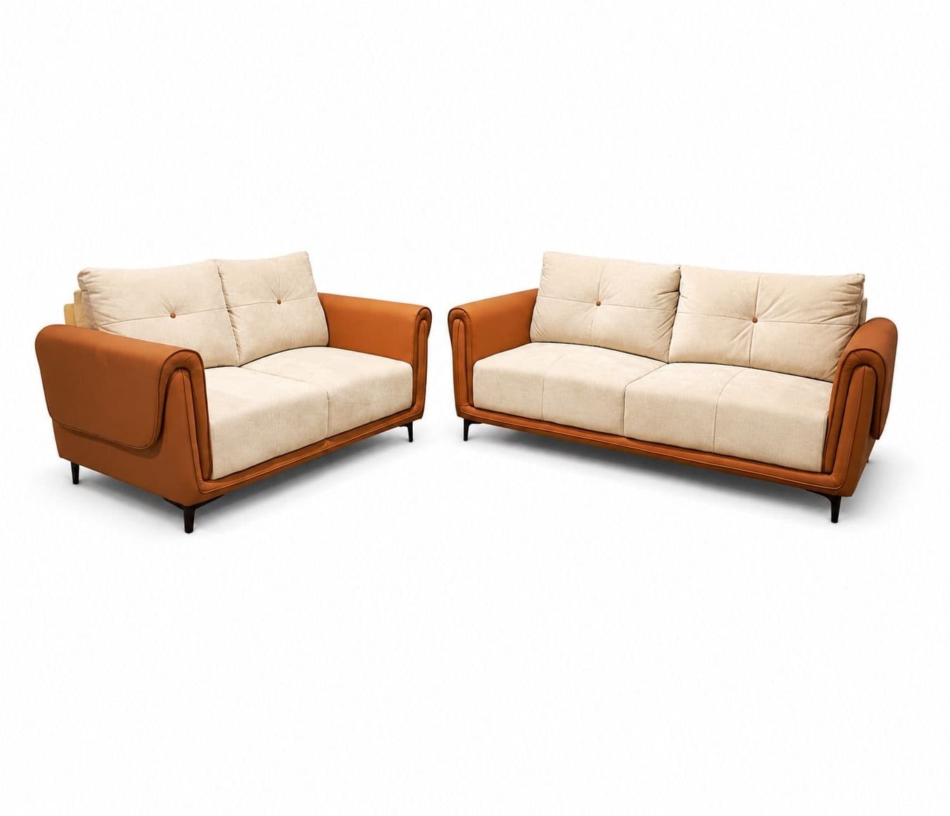 Image 3 for Catalogue Sofa 3+2 Seater With Artificial Leather And Fabric (BTM)