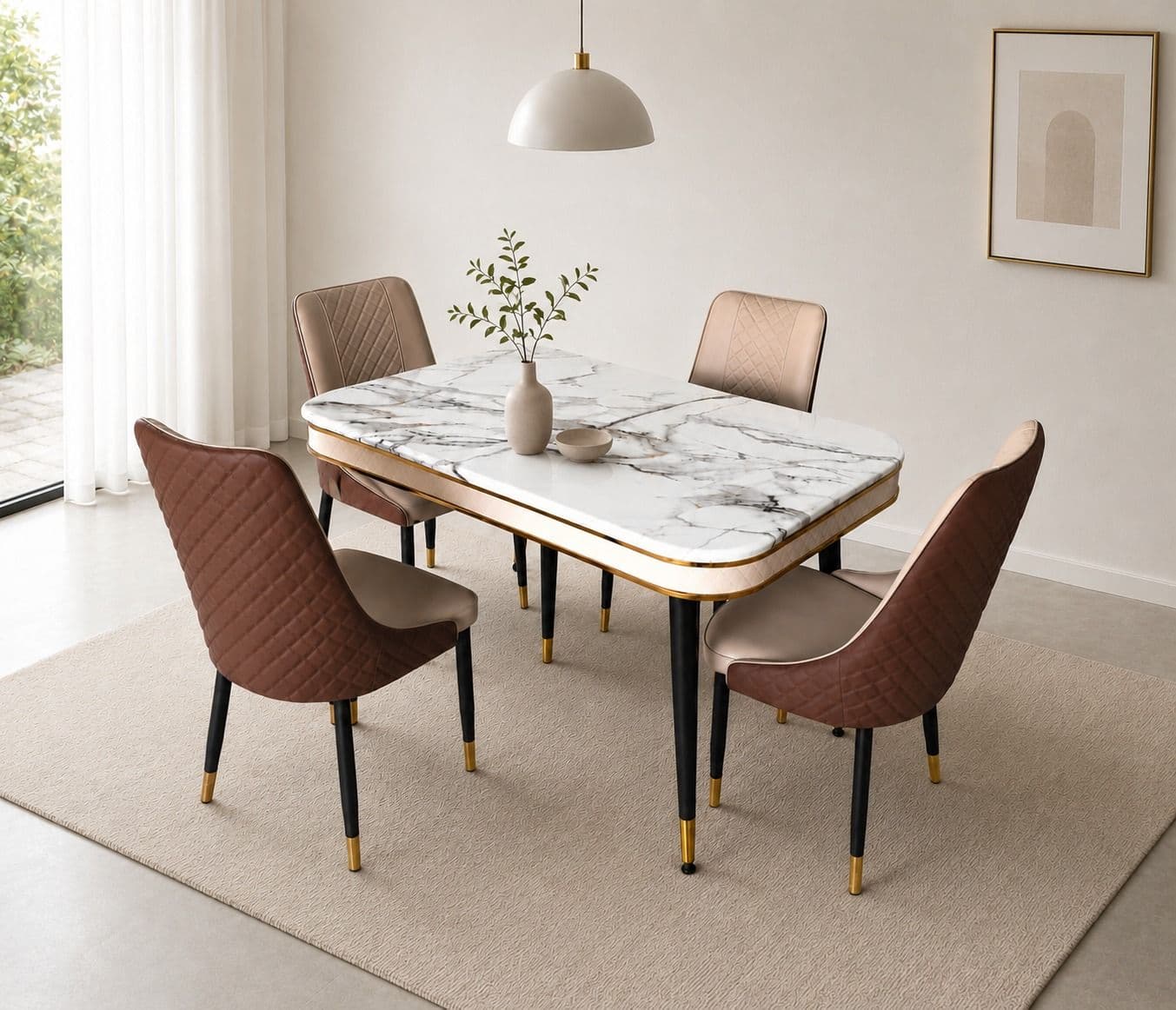 Image 1 for Imported Dining Set-C140-42091-3 Table/Y10 Chair 1+6 (BWD)