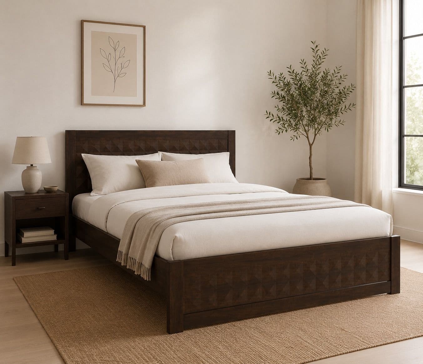 Image 1 for Nido Plain Sheesham Wood Bed (WI)