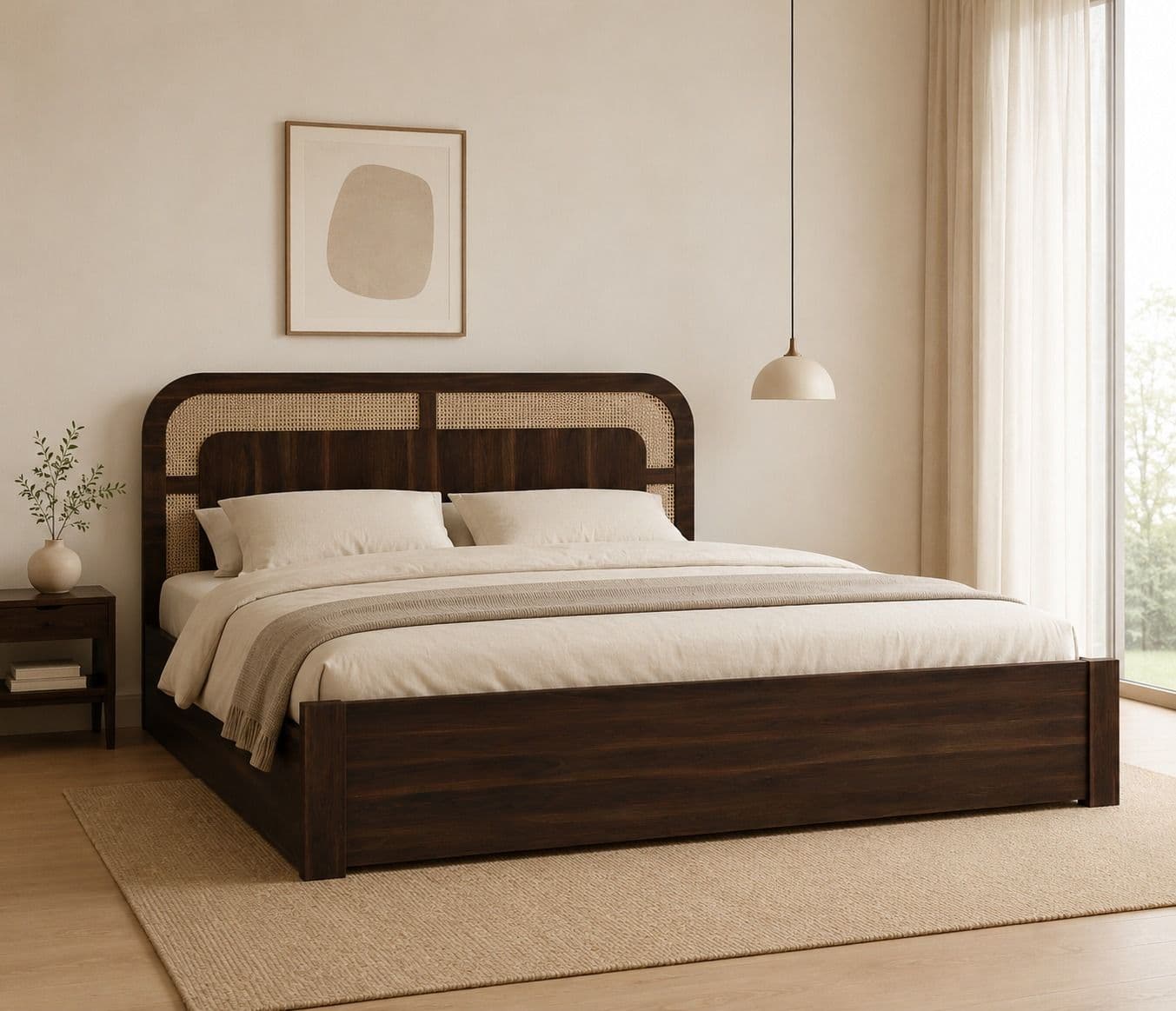 Casa Full Lifton Sheesham Wood Bed With Hydraulic Storage(WI)