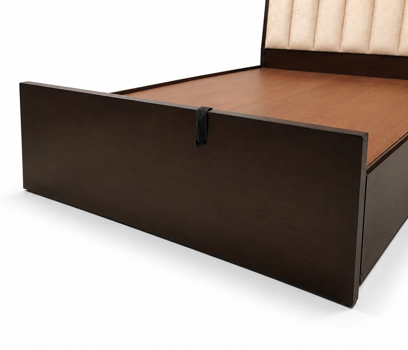 Image 5 for Patti Cushion Cot King Size 72"x78 "Box With Hydraulic Play And Engeneering Wood Legs Assam Teak (BSK)