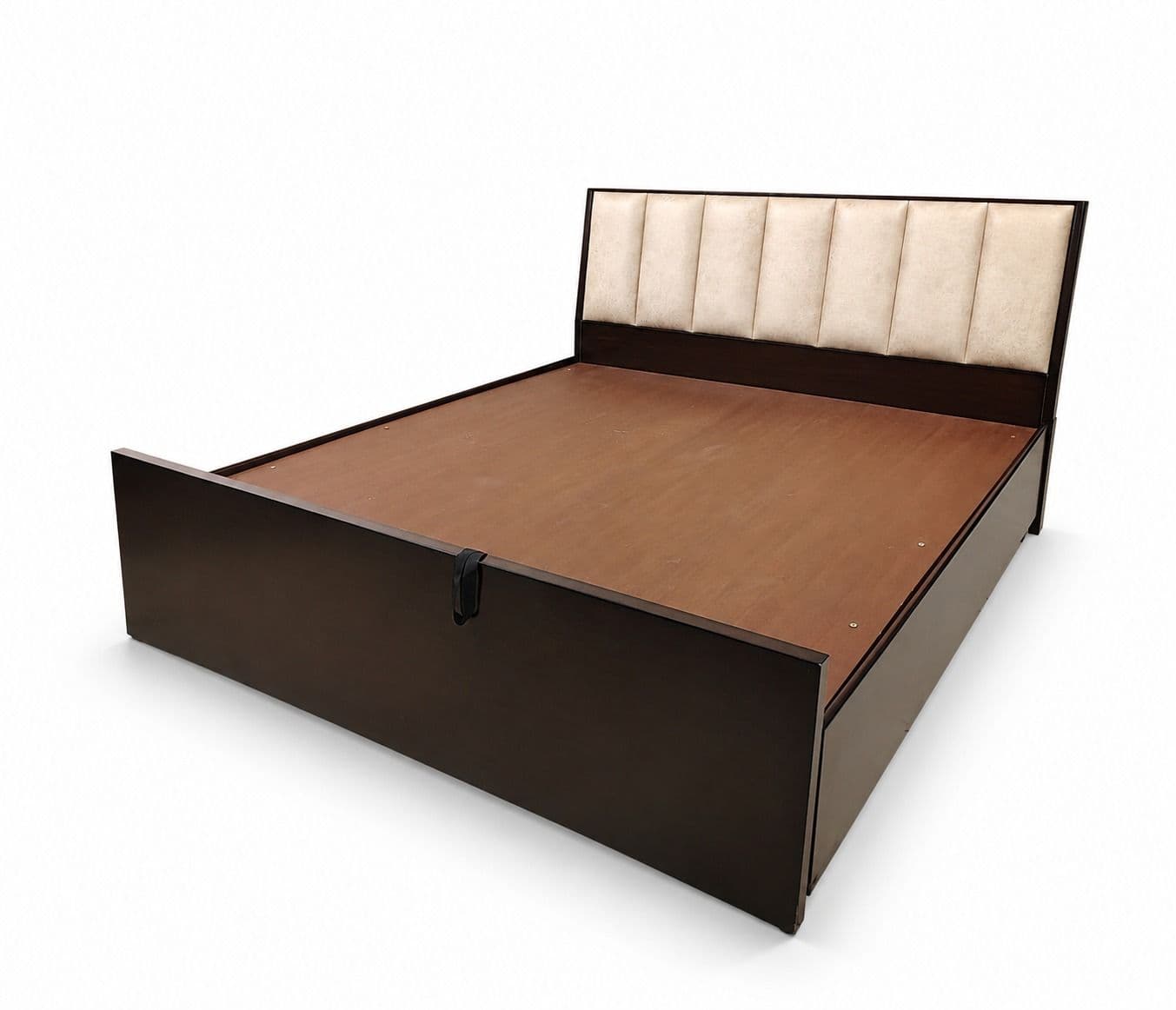 Image 7 for Patti Cushion Cot King Size 72"x78 "Box With Hydraulic Play And Engeneering Wood Legs Assam Teak (BSK)