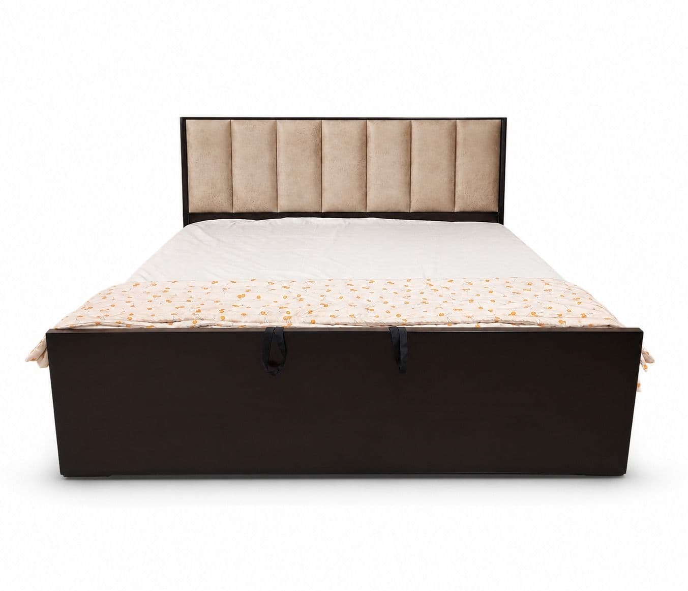 Image 8 for Patti Cushion Cot King Size 72"x78 "Box With Hydraulic Play And Engeneering Wood Legs Assam Teak (BSK)
