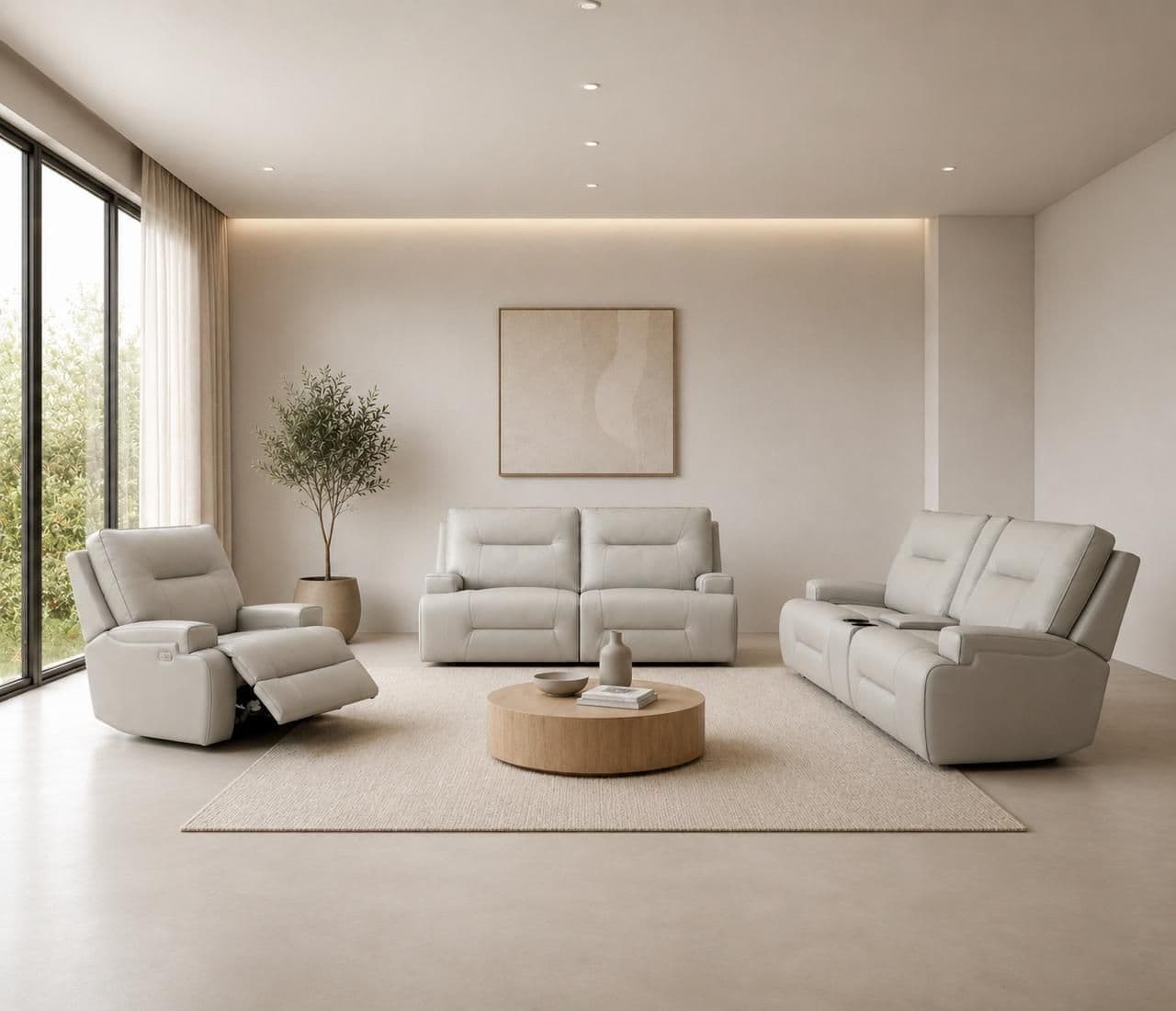 Image 1 for Manwah U71078X 3+2+1 Power Recliner Leather