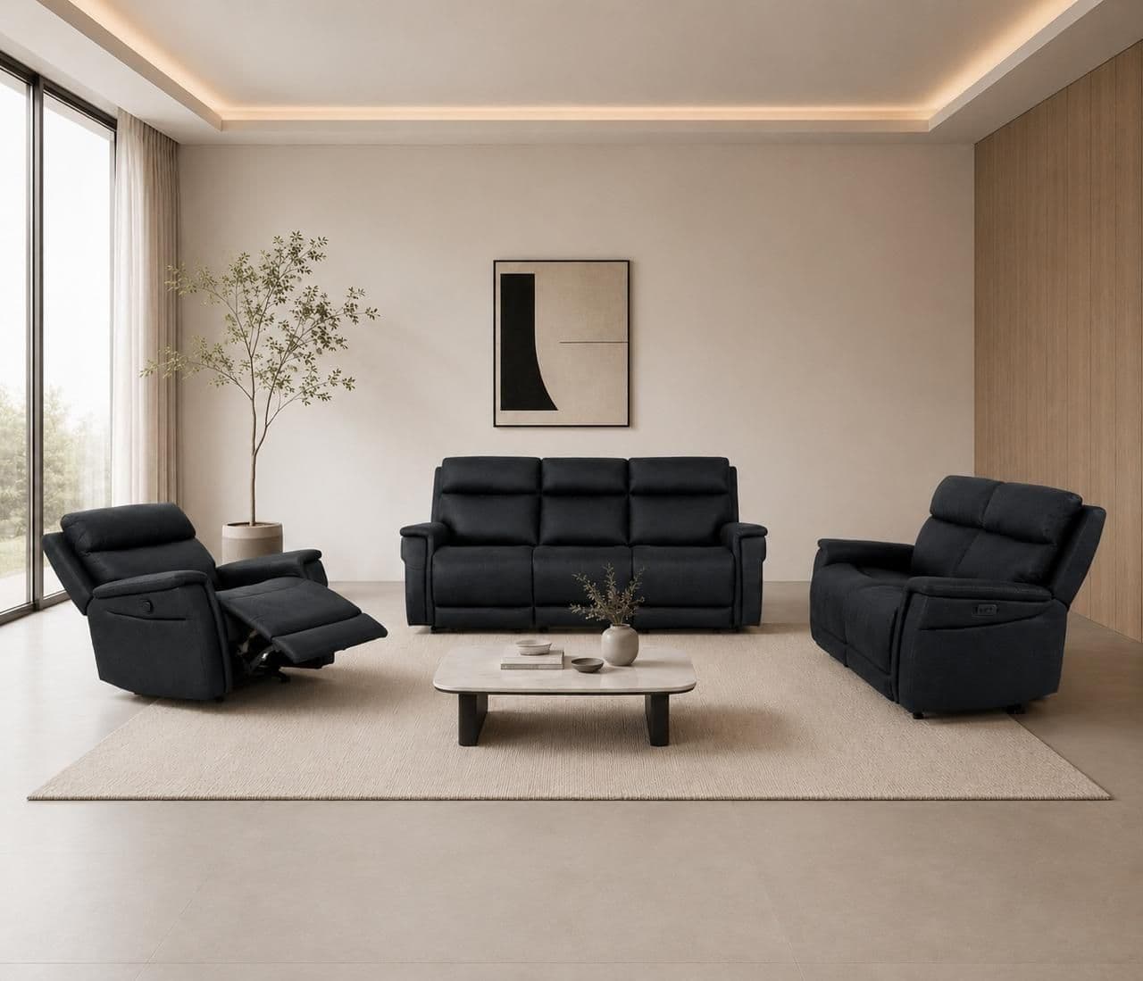 Image 1 for Manwah 70693M 3+2+1 Power Recliner Fabric