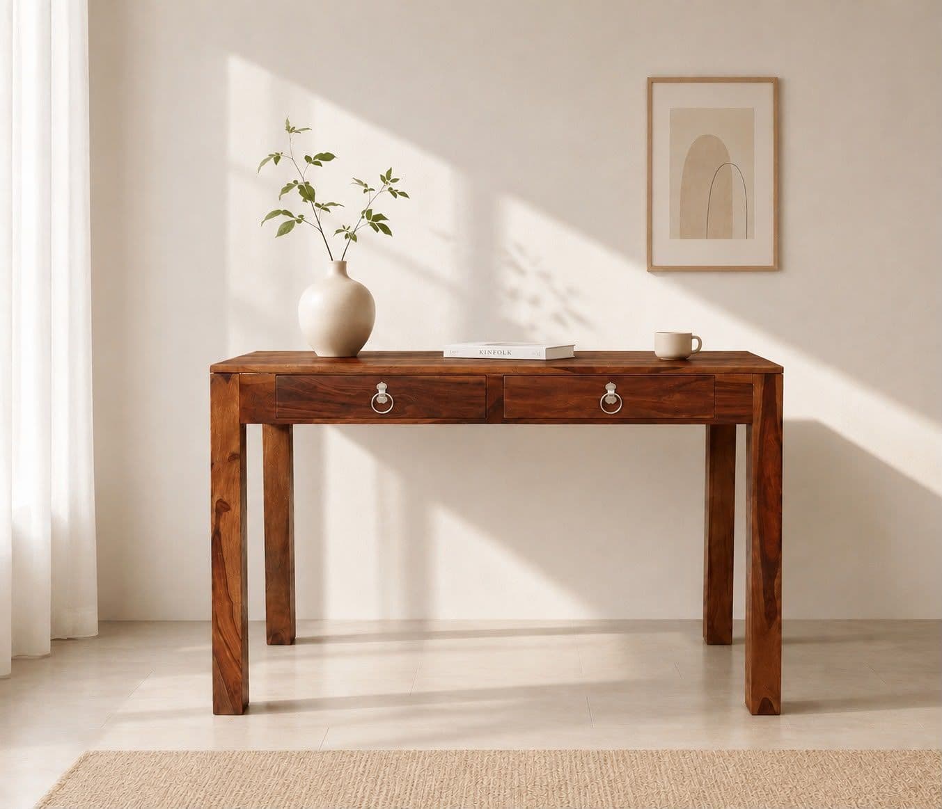 Deskora Study Table Solid Sheesham Wood (Honey Finish) (SCV_PKU)