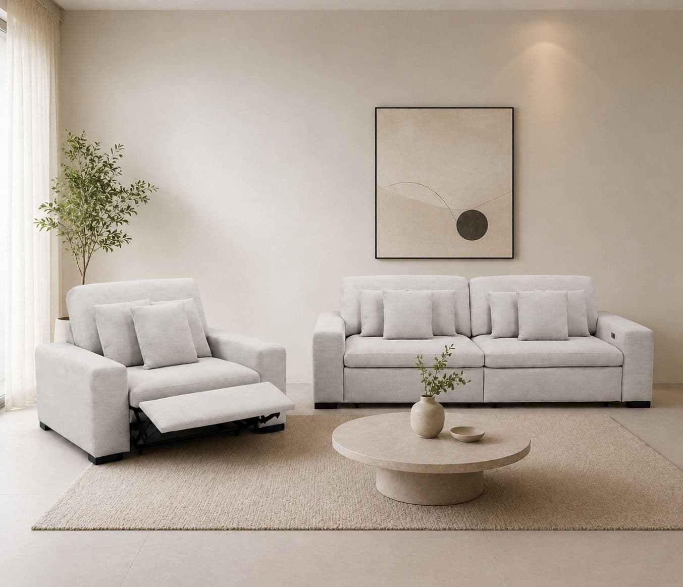 Image 1 for Manwah 80386BM 3+2 Sofa Recliner Fabric