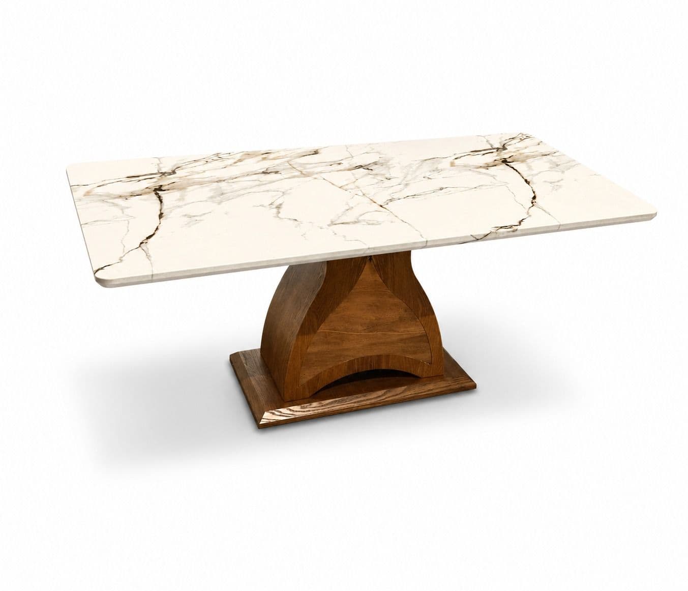 Image 11 for DT 187/8994 DC 302 Marble Top Ash Wood With Metal Strip 1+6 Seater (BTM)