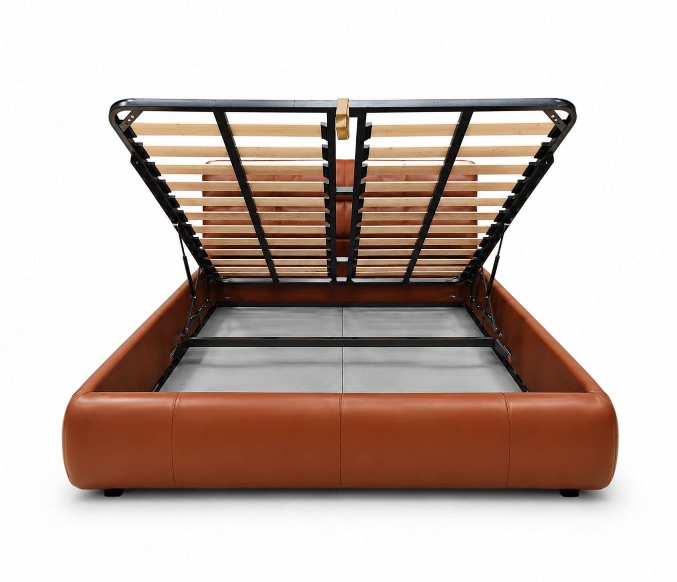 Image 5 for SB-2512 King Size Bed With Hydraulic Stoarge Multi Layer Solid Wood Full Grain Leather With Sponge + Feather (WF)(HYD)