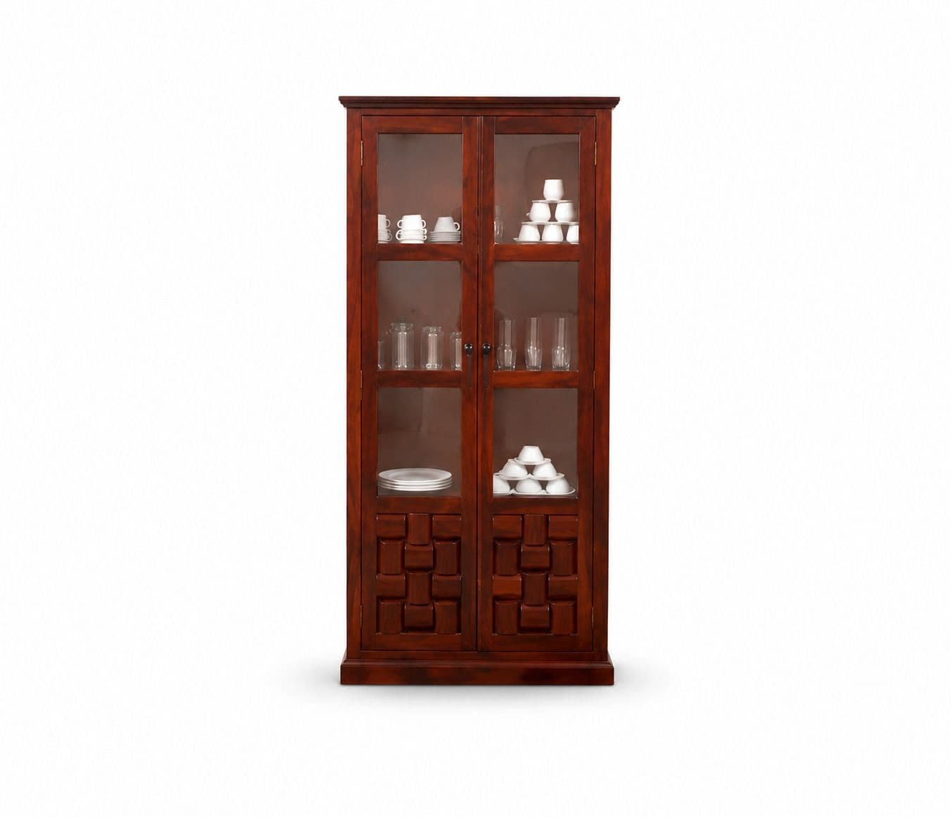 Image 2 for 2 Glass Door Niwar Almirah Sheesham Wood (BGPKU) (OWD)