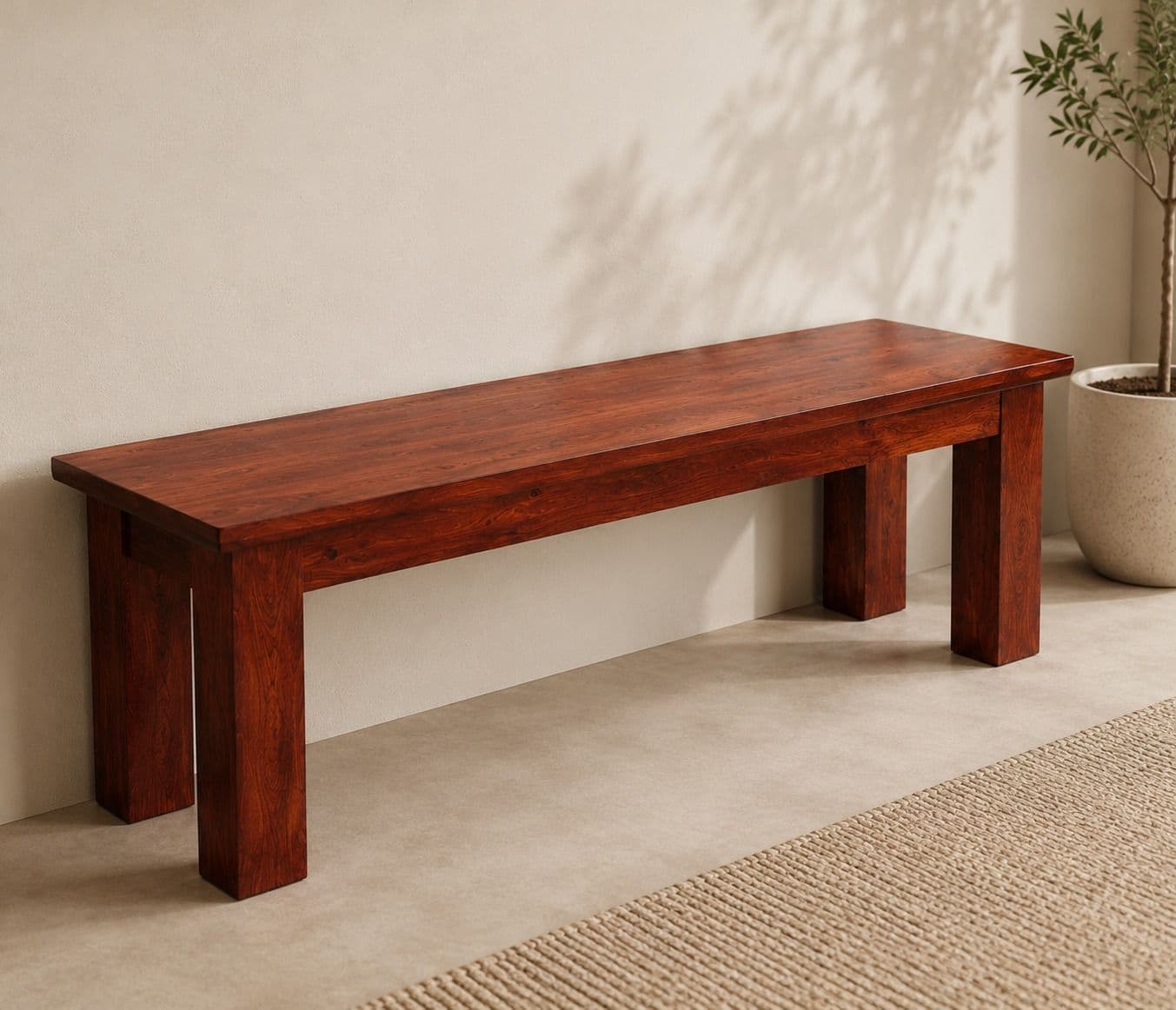 Image 1 for Plain Dining Bench 4' Sheesham Wood (BGPKU)(OWD)