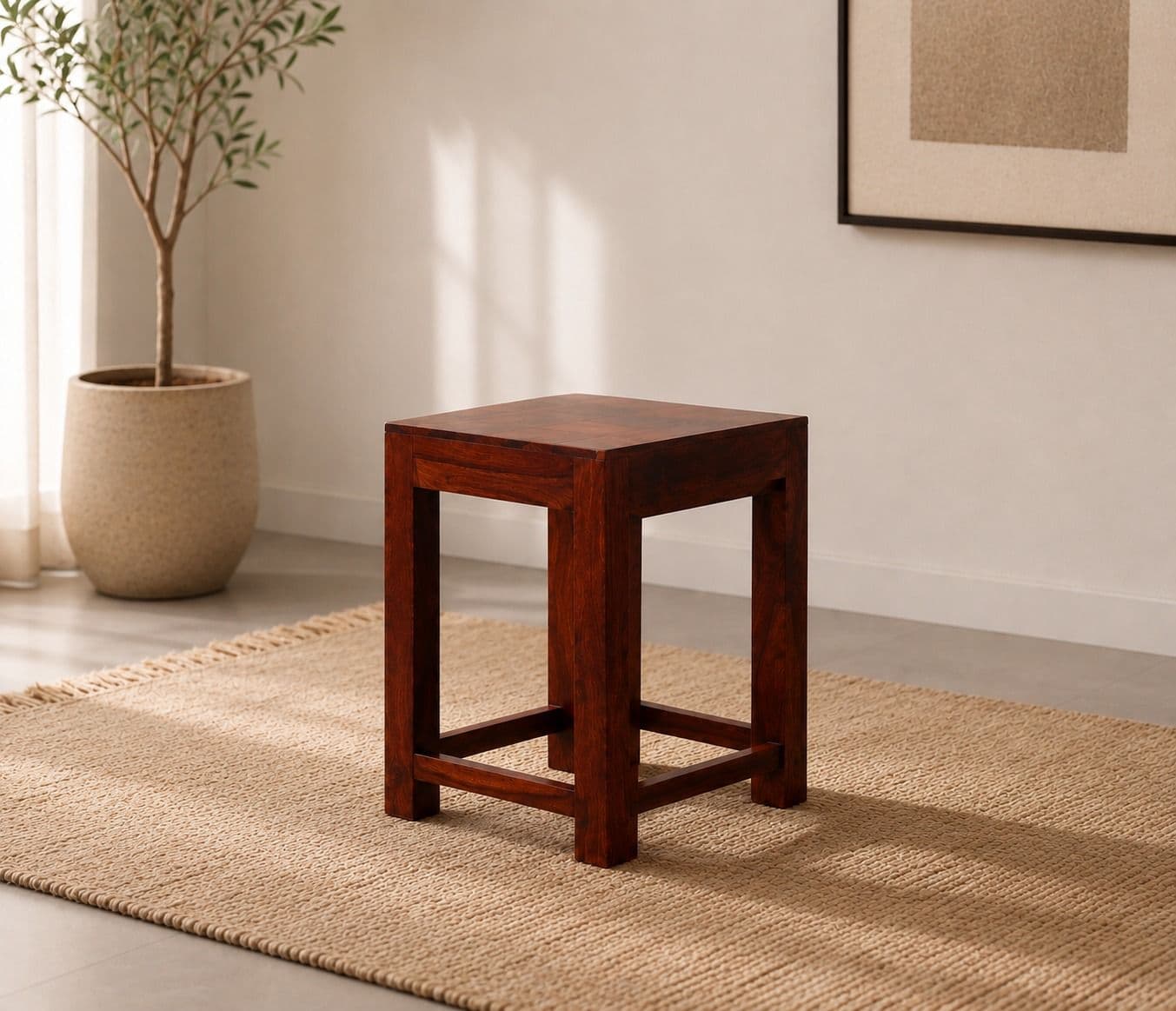 Image 1 for Stool (Set of 3) Sheesham Wood (BGPKU) (OWD)