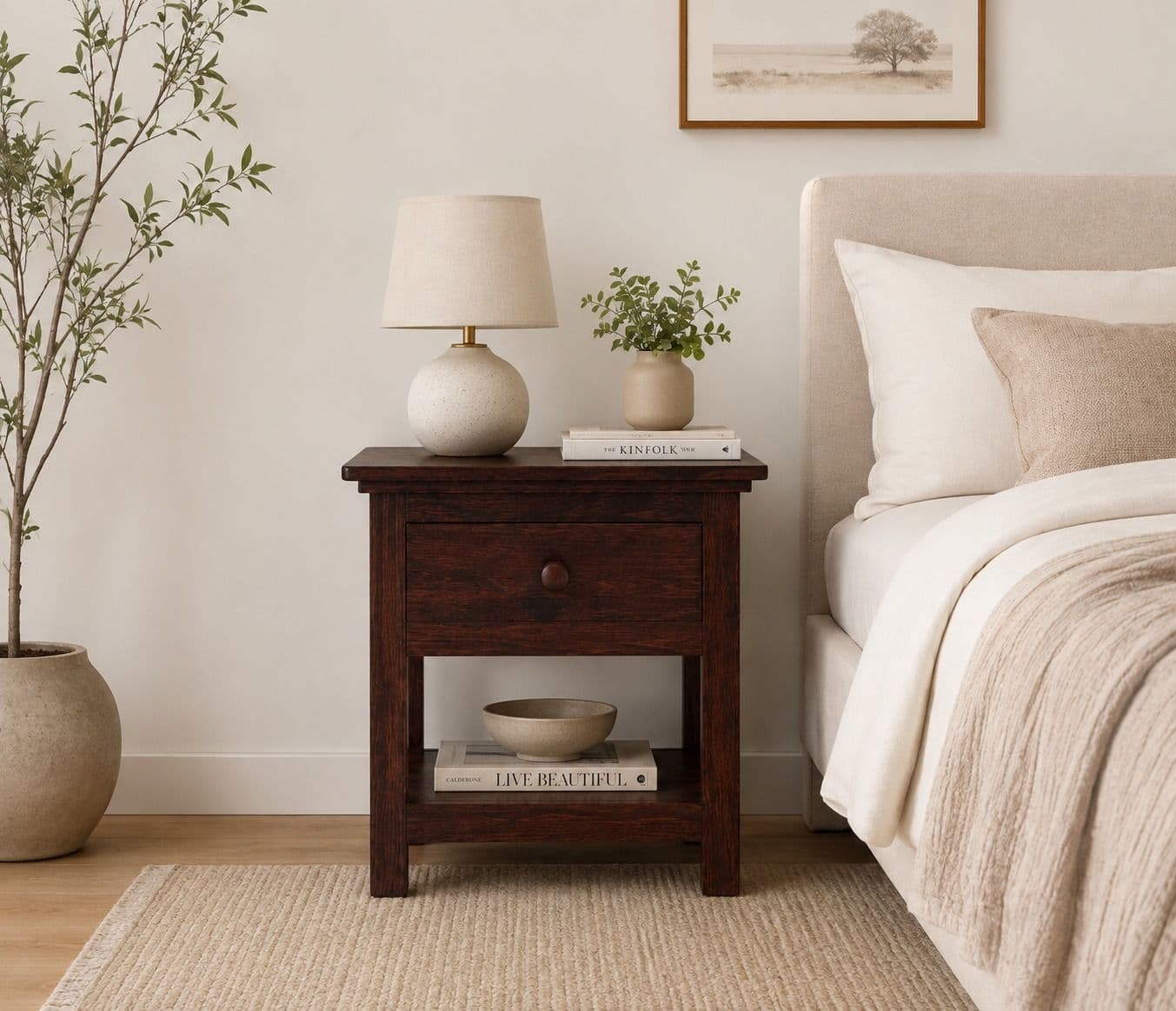 Image 1 for 1 Drawer with Shelf Bedside Table Sheesham Wood (BGPKU) (OWD)