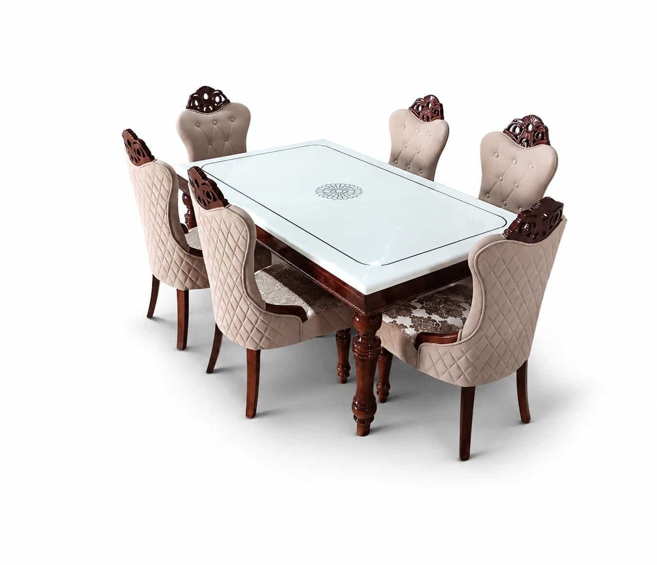 Image 4 for Ring Goli 1+6 Seater Dining Set ( RCH TD)(OWD)(BTM)
