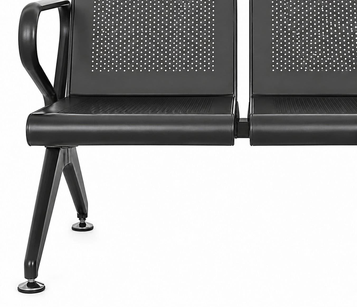 Image 4 for Metro 3 Seater Black Waiting Room Chair (PM)