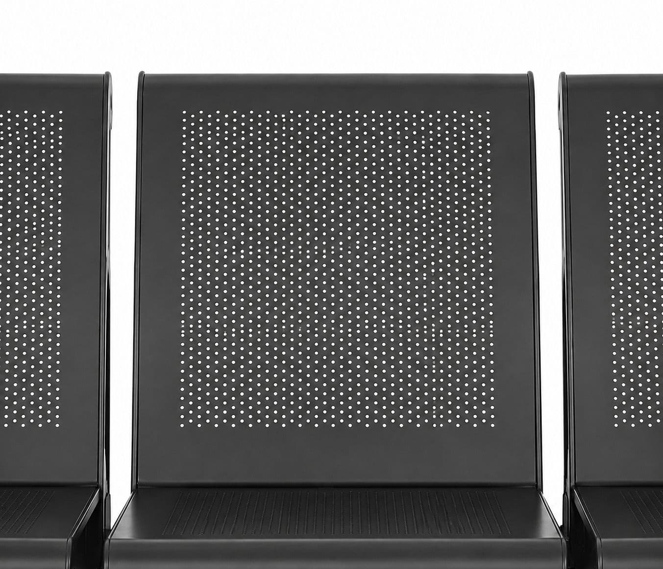 Image 6 for Metro 3 Seater Black Waiting Room Chair (PM)