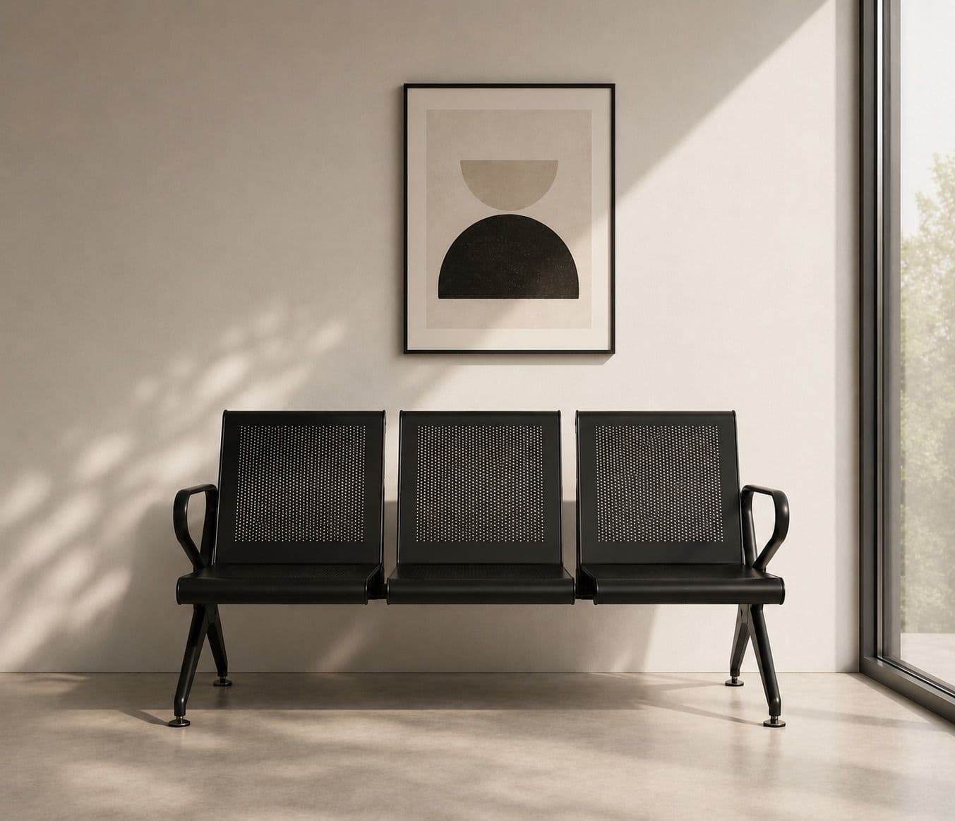 Image 1 for Metro 3 Seater Black Waiting Room Chair (PM)