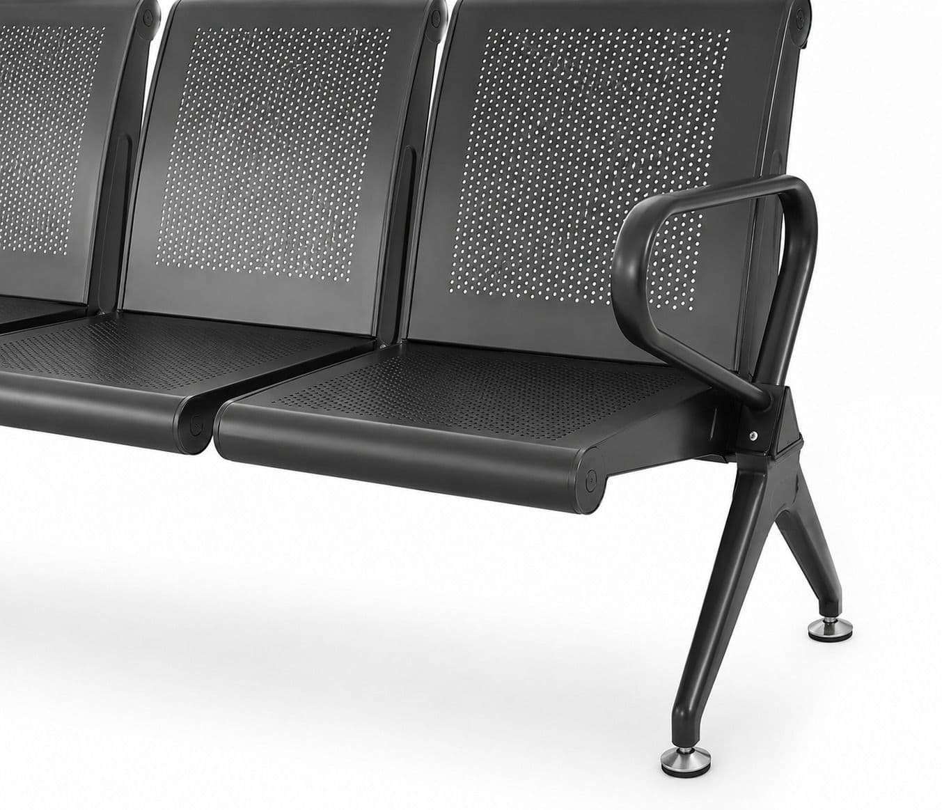 Image 5 for Metro 3 Seater Black Waiting Room Chair (PM)