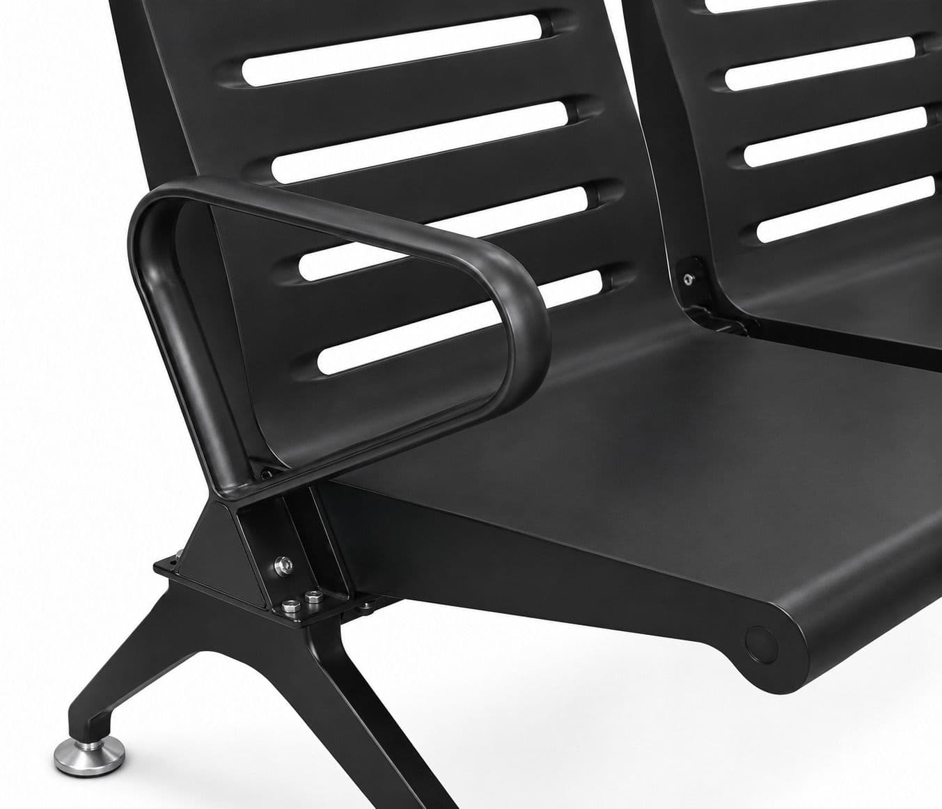 Image 5 for Oscar 3 Seater Black & Grey Waiting Room Chair (PM)