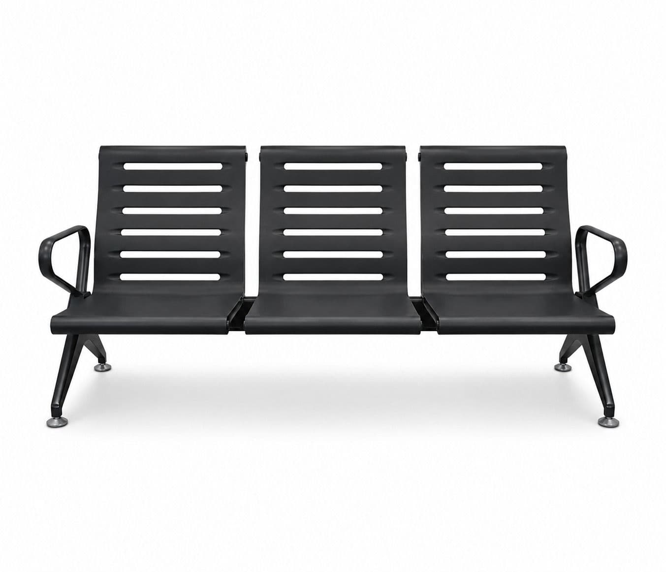 Image 2 for Oscar 3 Seater Black & Grey Waiting Room Chair (PM)