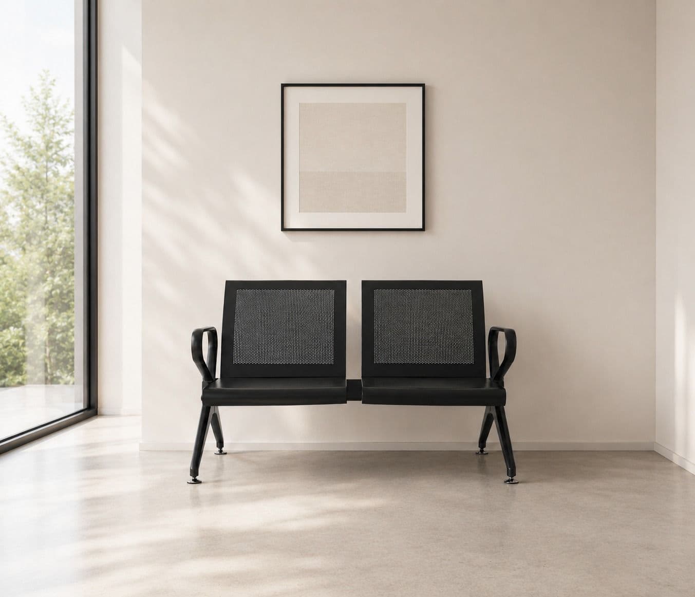 Image 1 for Metro 2 Seater Black Waiting Room Chair (PM)