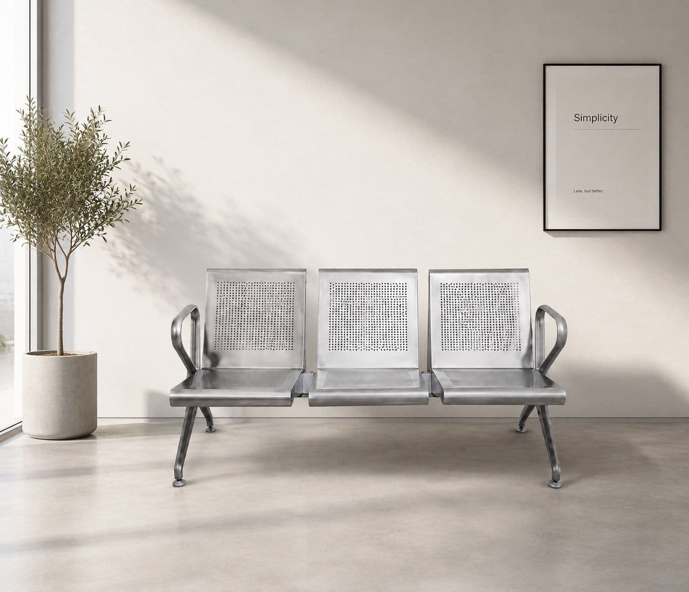 Image 1 for Metro SS (202 Grade) 3-Seater Waiting Room Chair (PM)