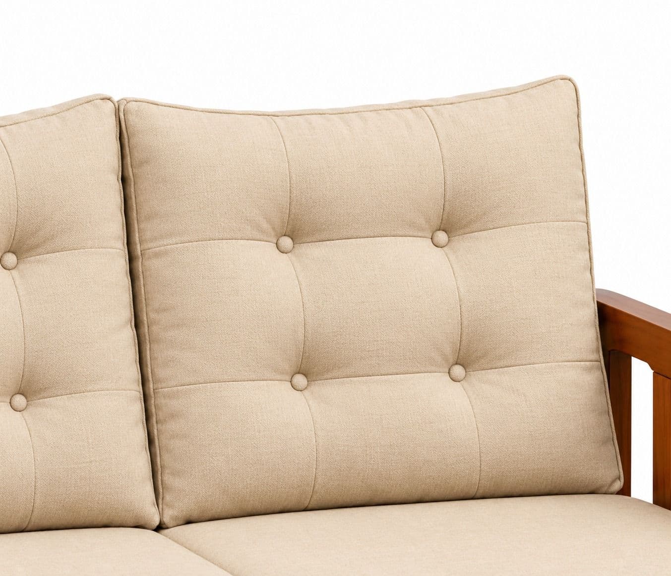 Image 6 for Estonia Sofa 3+ Lounger With 2 Seater High Density Foams And Micro Seude Fabric And Acacia Wood (BTM OTD)