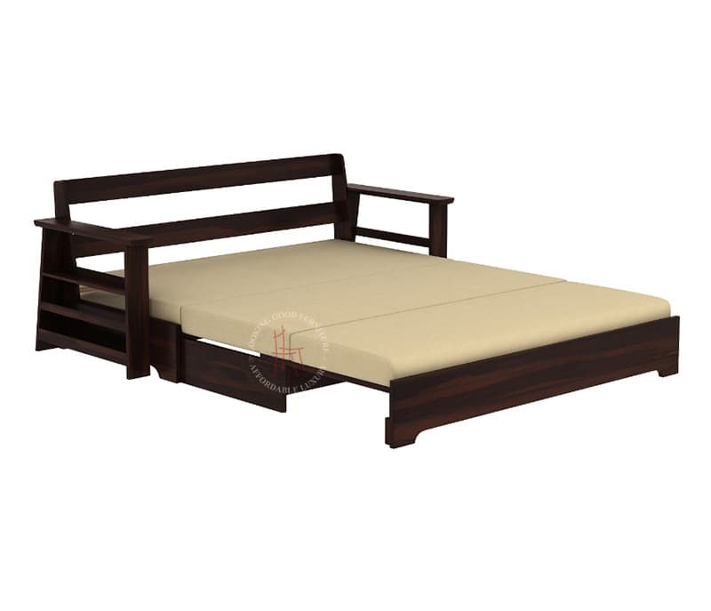 Image 5 for Delis Sheesham Wood Sofa Cum Bed Without Armrests