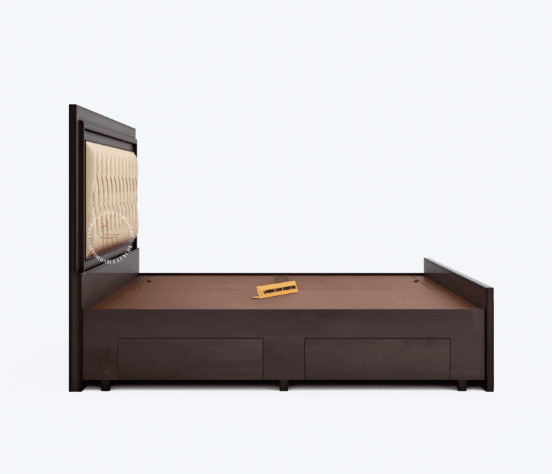 Image 3 for Beading King Size with Full Drawer Storage (High Density Ply Wood, Darl Brown)