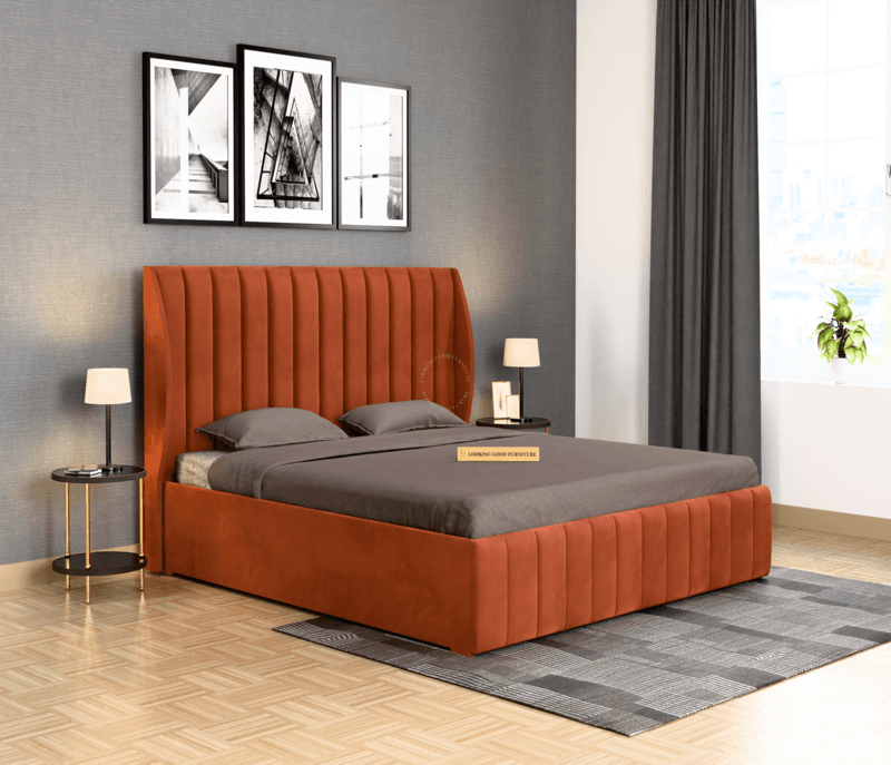 Image 1 for Jimmy Fully Upholstered Bed With Storage (King Size, Blue)