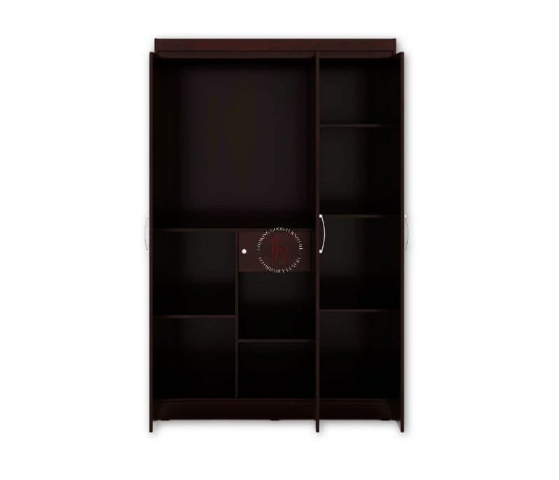 Image 2 for Armaira 3 Door Multi Utility Wardrobe (Walnut Satin)