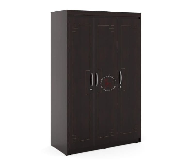 Image 4 for Armaira 3 Door Multi Utility Wardrobe (Walnut Satin)
