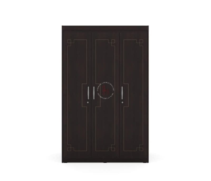Image 5 for Armaira 3 Door Multi Utility Wardrobe (Walnut Satin)
