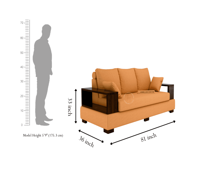 Image 5 for Box Sofa (Suede Velvet Fabric)