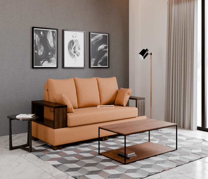 Image 1 for Box Sofa (Suede Velvet Fabric)