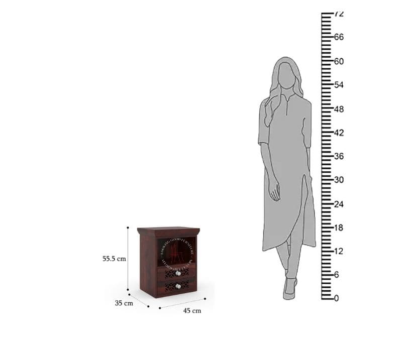 Image 7 for Sujo Bedside Table (Walnut Glossy) (WI)