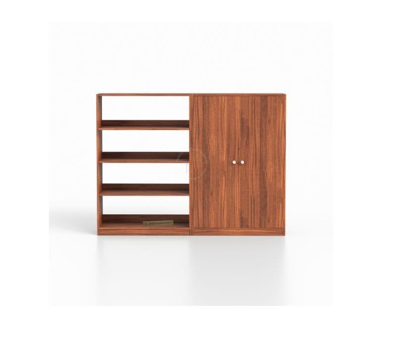 Image 2 for Alves Bookshelf with Storage (Exotic Teak Finish)
