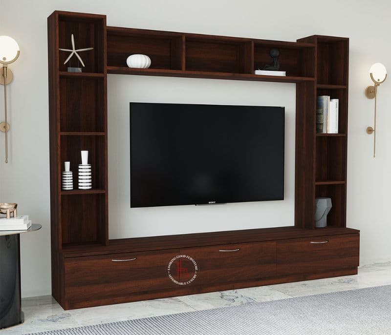 Image 1 for Hary Engineered Wood TV Unit With Cabinets (Columbian Walnut Finish)