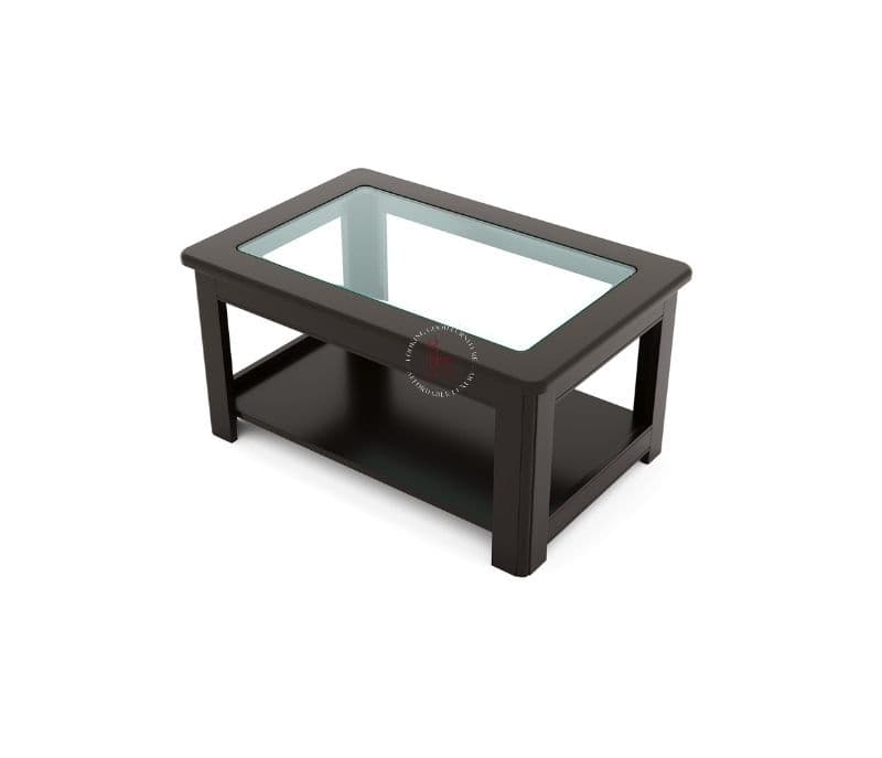 Image 2 for Jessa Glass Top Coffee Table (Walnut Satin) (WI)