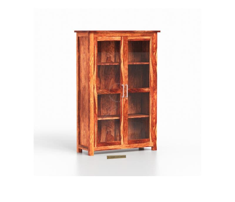 Image 2 for Occa Sheesham Wood Display Unit With Closed Storage (Honey Finish)