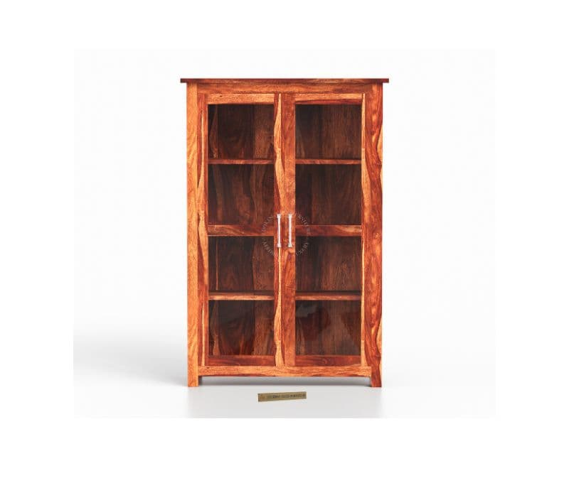 Image 3 for Occa Sheesham Wood Display Unit With Closed Storage (Honey Finish)