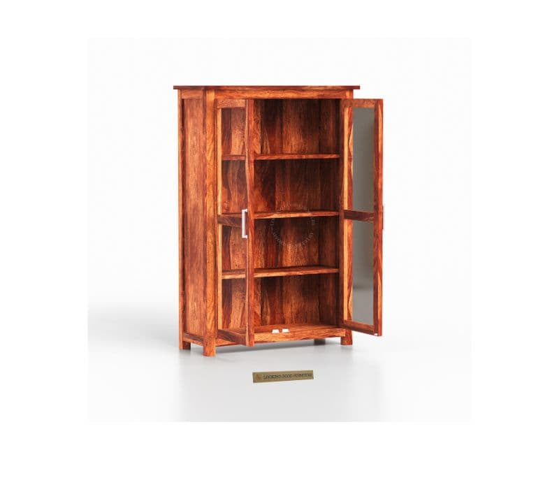 Image 5 for Occa Sheesham Wood Display Unit With Closed Storage (Honey Finish)