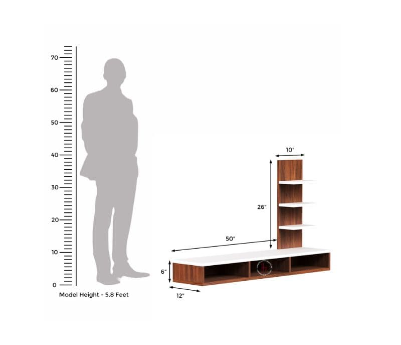Image 6 for Salve Wall-Mounted Tv Unit (Exotic Teak Finish)